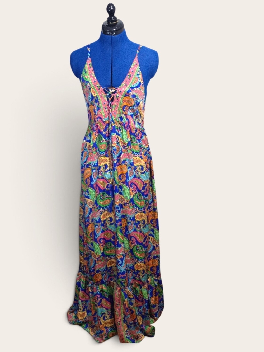 Vibrant Paisley Maxi Dress - Multicolor